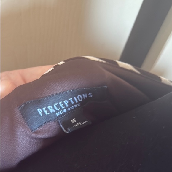 Perceptions Brown and White Sheath Dress Sleeveless - Picture 2 of 5